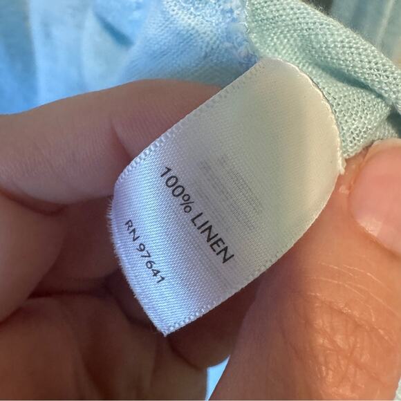 J Jill Teal Linen Open Front Cardigan Sweater Womens M Beachy Casual Staple - Picture 3 of 9